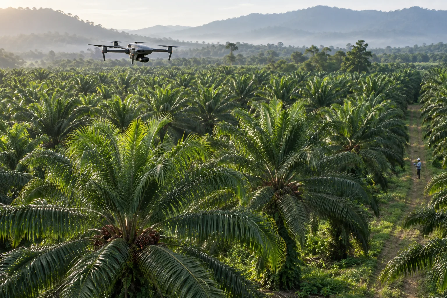 Mapping drone surveying oil palms